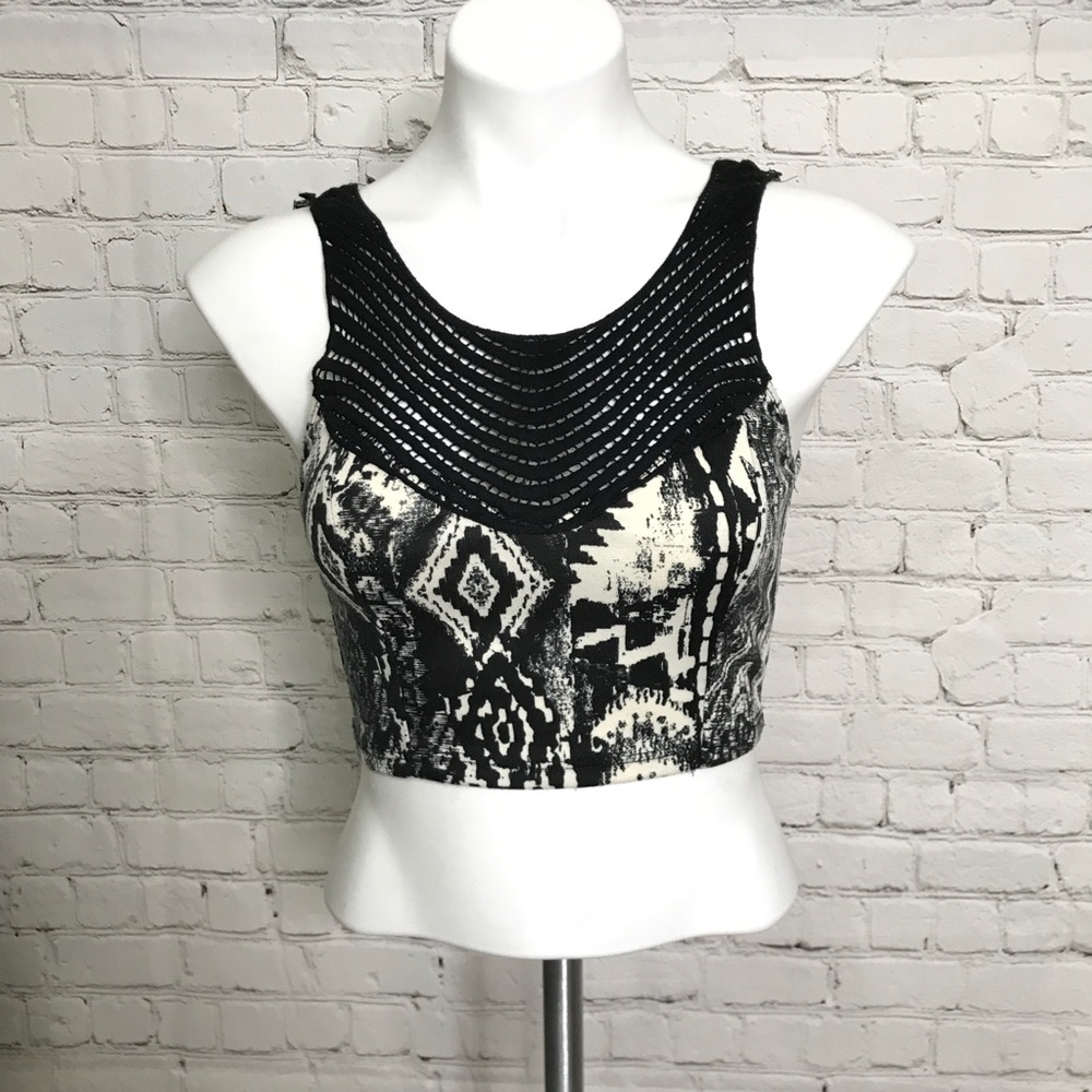 Elodie S Boho Bohemian Aztec Pattern Crop Top - image 1